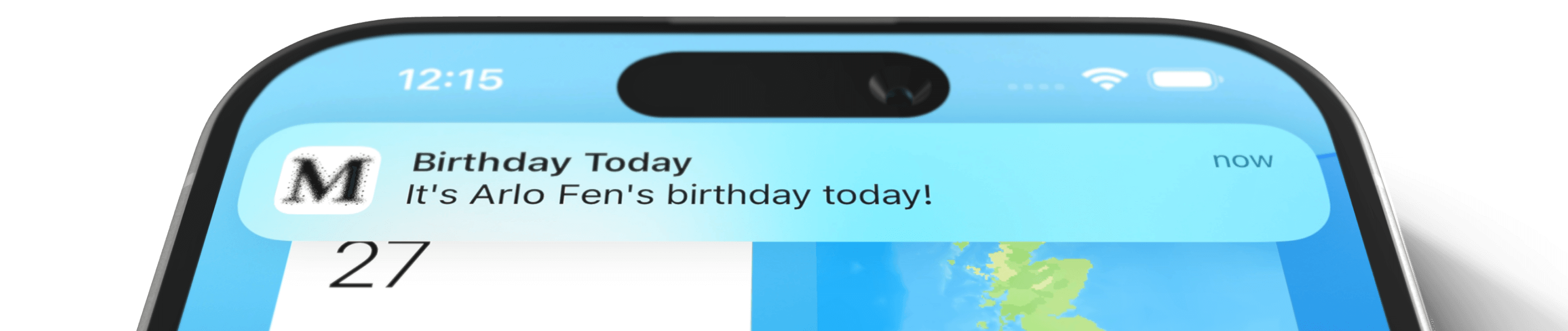 iPhone showing birthday notification